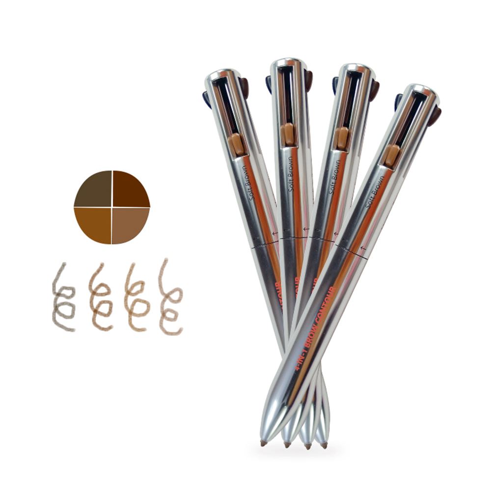 4-IN-1 BROW CONTOUR /Black/Dark brown/Medium brown/Soft brown