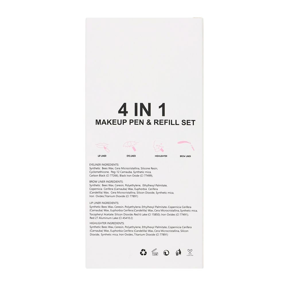 4-in-1-Multifunktionsset aus Eyeliner/Lipliner/Augenbrauenstift/Highlighter