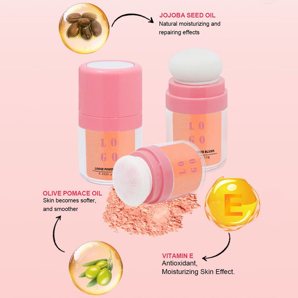 6-color Oil-control Waterproof Blush Powder (With Mirror)