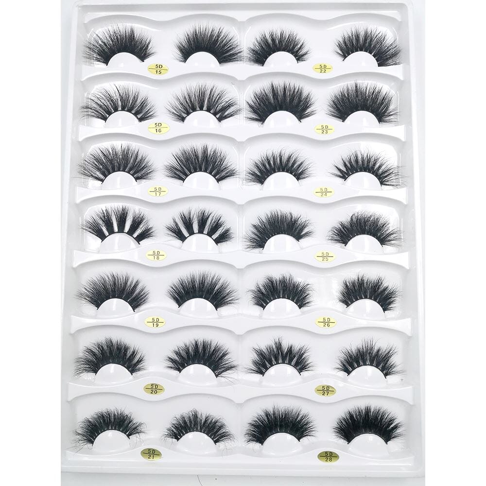 25mm 5D Cross Thick Mink Hair False Eyelashes #34-36