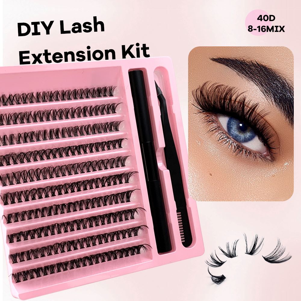 120PCS Cluster Eyelashes 8-16mm Wispy Individual Lashes Extensions Natural Look Lashes D Curl Fluffy Cluster Lashes