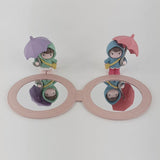 4-color round PU leather double-sided magnetic folding makeup mirror