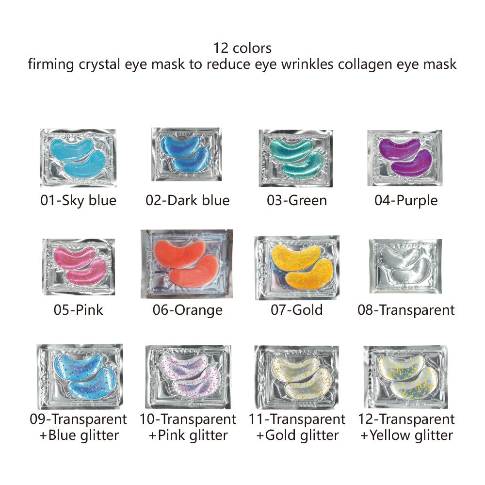 12 Farben straffende Kristall-Augenmaske zur Reduzierung von Augenfalten Kollagen-Augenmaske