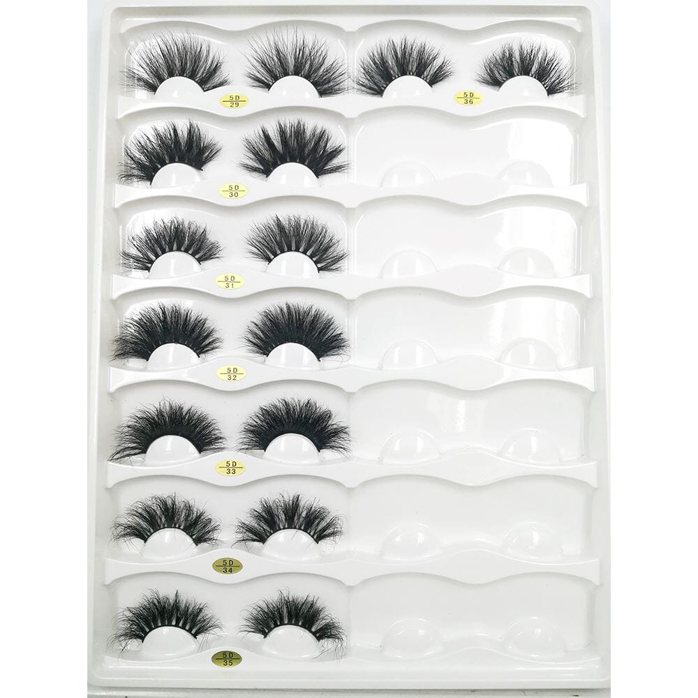 25mm 5D Cross Thick Mink Hair False Eyelashes #34-36