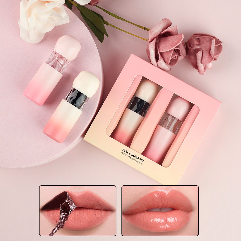 2-pack Transparent Lip Oil + Matte Tear-off Liquid Lipstick