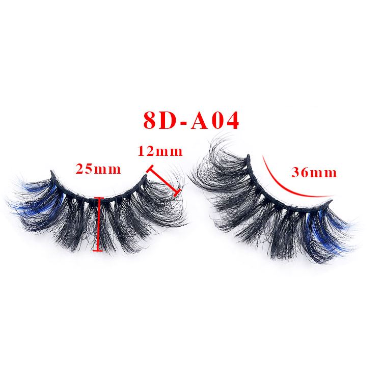 8D Eye End Colorful Fried Hair Thick Exaggerated False Eyelashes
