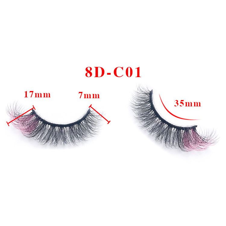Colorful Imitation Mink Hair 18mm Fried Hair False Eyelashes