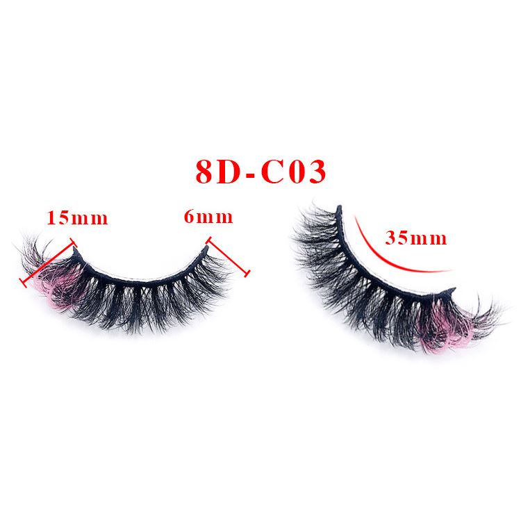Colorful Imitation Mink Hair 18mm Fried Hair False Eyelashes