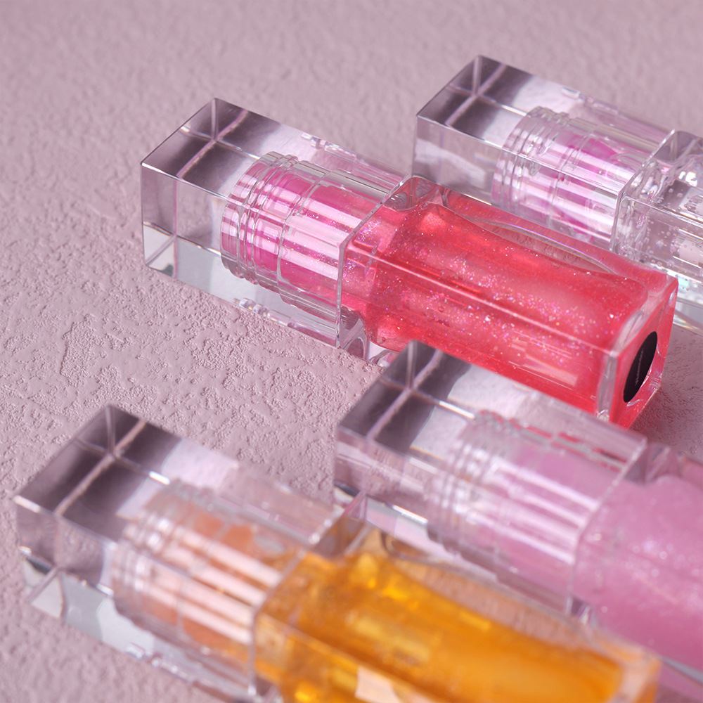 7-Color Transparent Square Tube Lip Oil