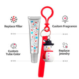 4 Colors Christmas Gift Tube Lip Balm Elk Snowman Pendant