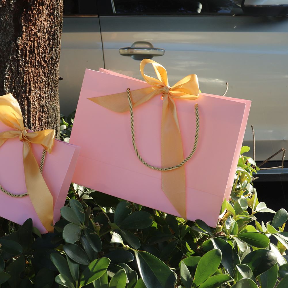 8 colors medium ribbon gift bag/cosmetic bag/shopping bag【30PCS】