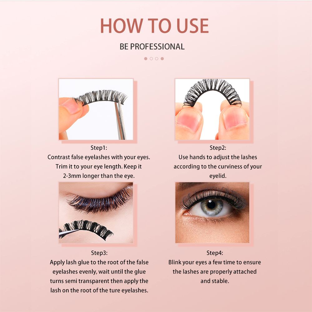 10 Pairs Of False Eyelashes Thick/Curly/Soft
