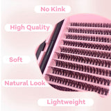 120PCS Cluster Eyelashes 8-16mm Wispy Individual Lashes Extensions Natural Look Lashes D Curl Fluffy Cluster Lashes