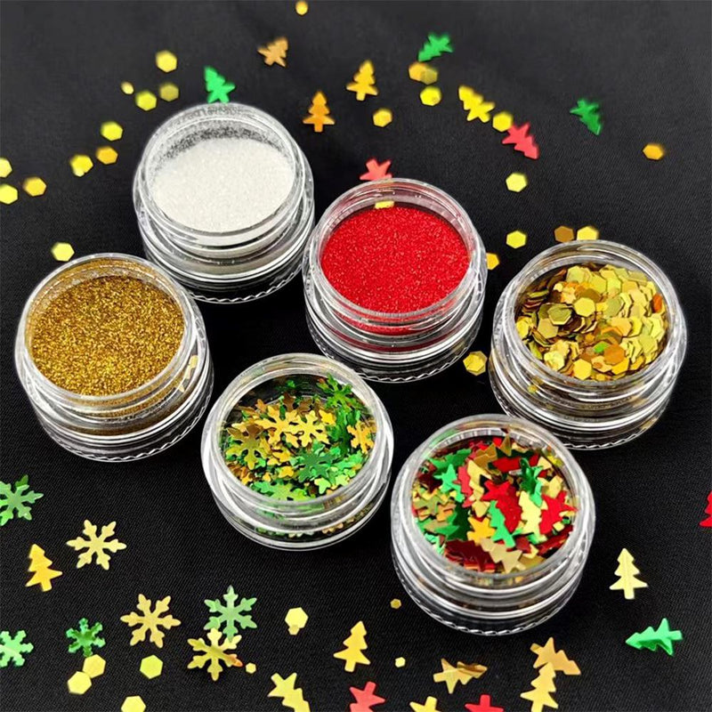 Parches de purpurina con temática navideña de 4 colores