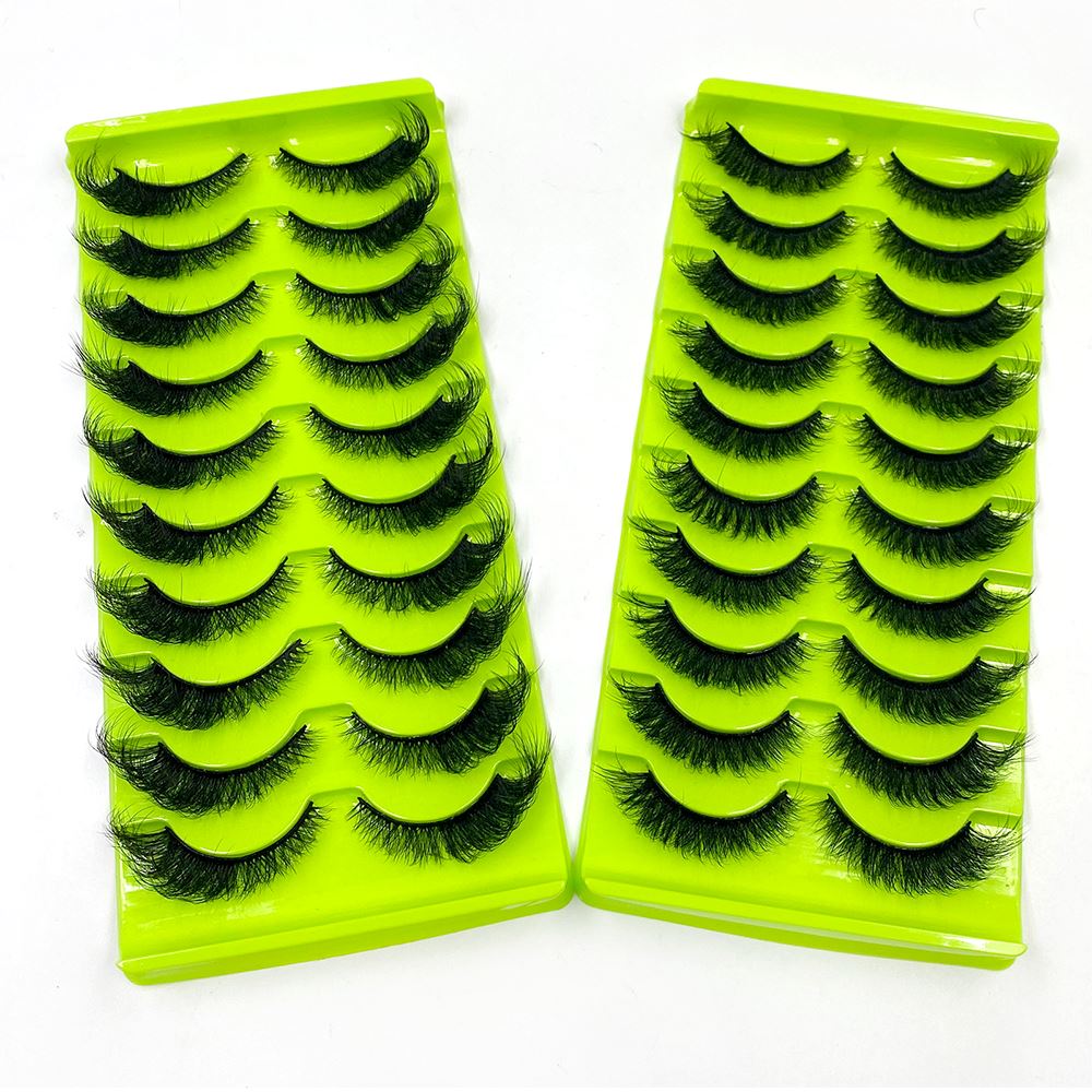 10 Pairs Of 5d Chemical Fiber Eyelashes Fluffy And Messy