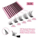 10 Rows Of Thick And Curled Diy Eyelashes 8mm-16mm