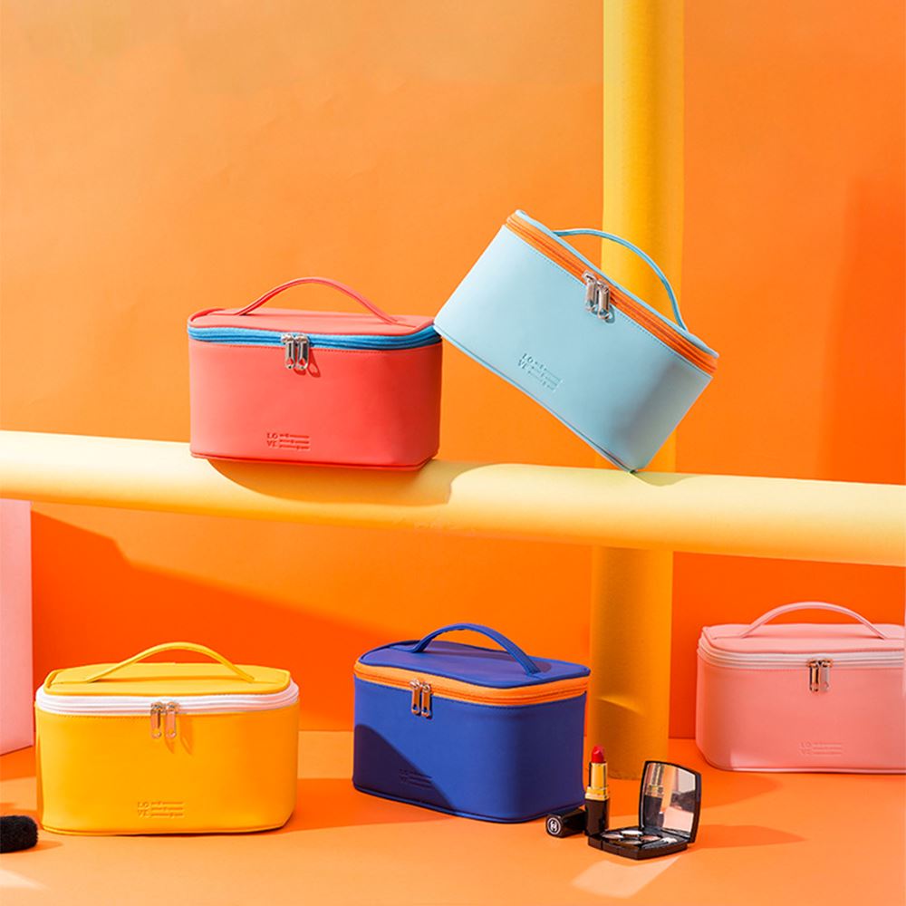 Bolsa de almacenamiento portátil de gran capacidad en 5 colores, bolsa de cosméticos impermeable