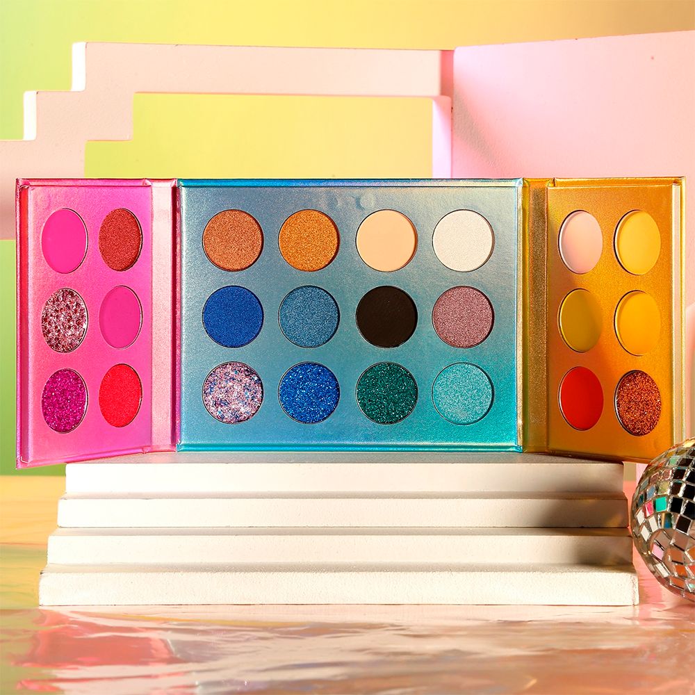 24 Colors Double-open Foldable Mixed Color Eyeshadow Palette