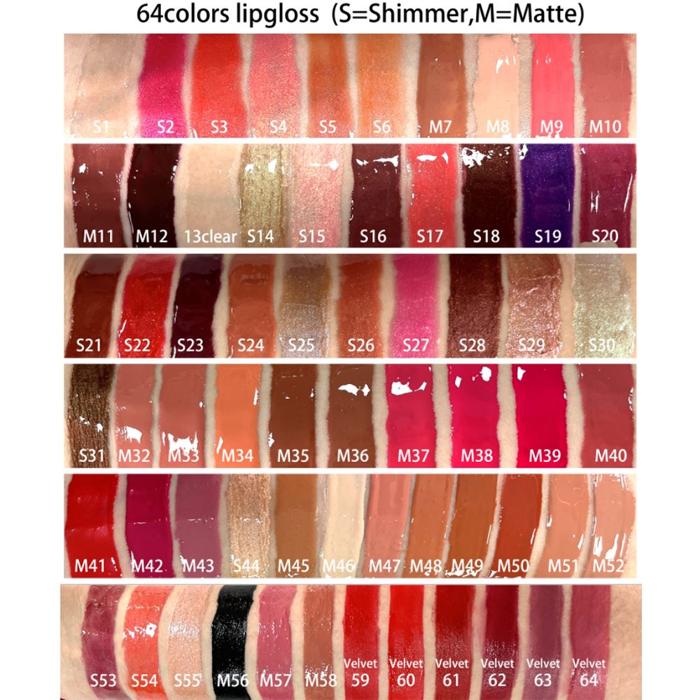 52 colors white square tube moisturizing lip gloss(#1-#26)