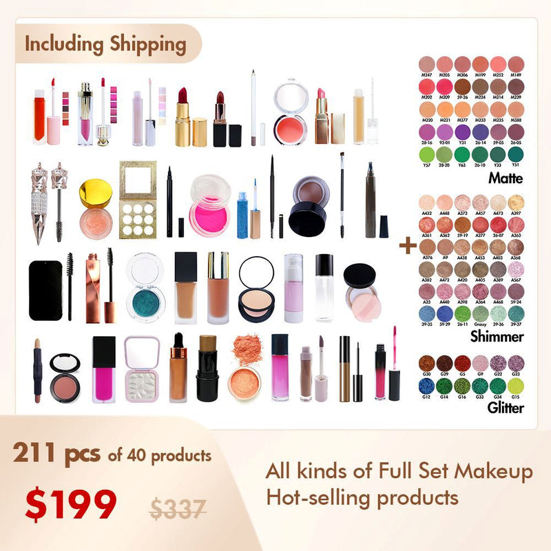 【Envío gratis】 Conjunto de muestra de 211 piezas Todo tipo de productos de maquillaje de conjunto completo B