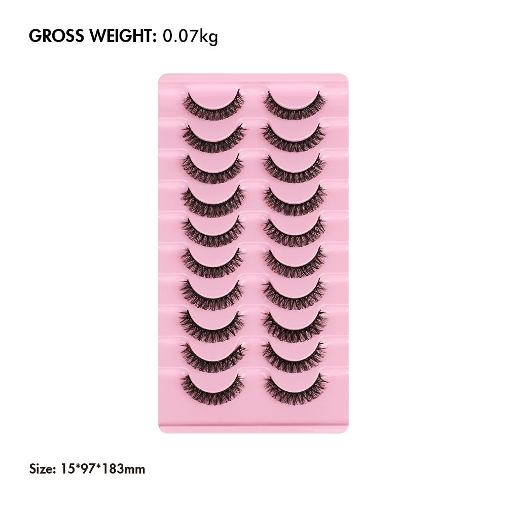 10 Pairs Of False Eyelashes Thick/Curly/Soft