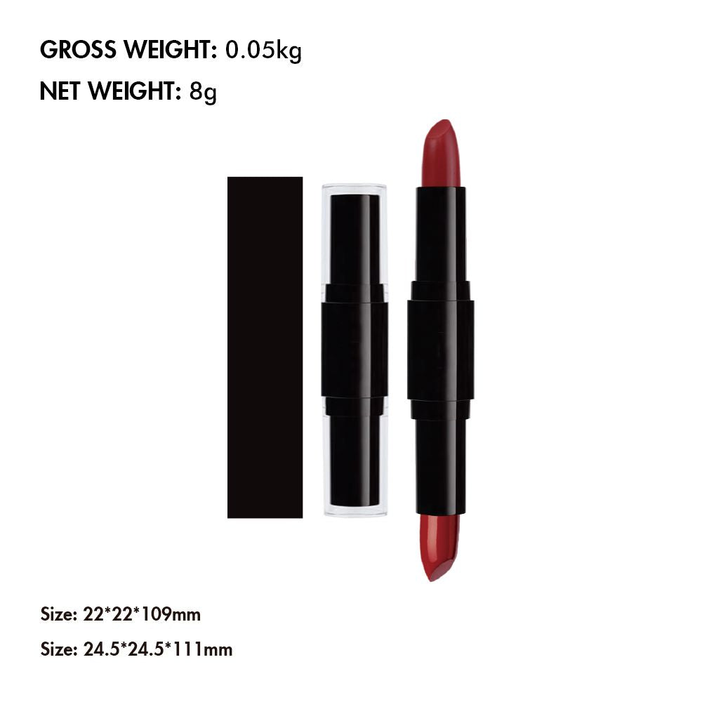 12 Colors 2 In 1 Double-headed Non-stick Cup Lipstick Moisturizing Non-fading Lipstick