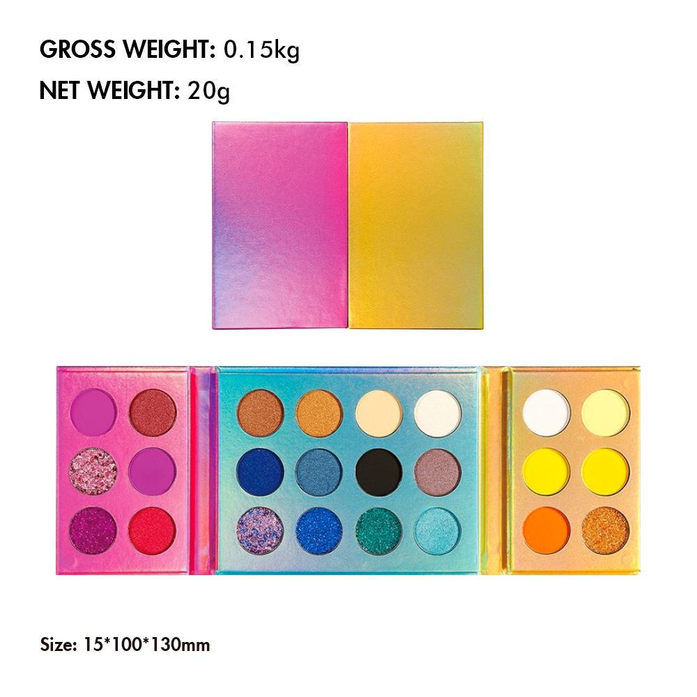 24 Colors Double-open Foldable Mixed Color Eyeshadow Palette
