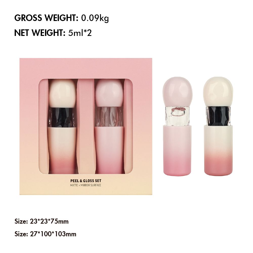 2-pack Transparent Lip Oil + Matte Tear-off Liquid Lipstick