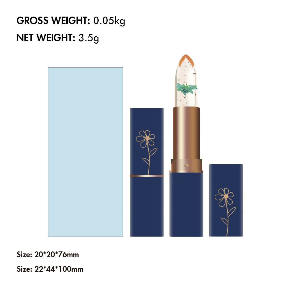 6 Colors Gold Foil Small Flower Color Changing Moisturizing Lipstick