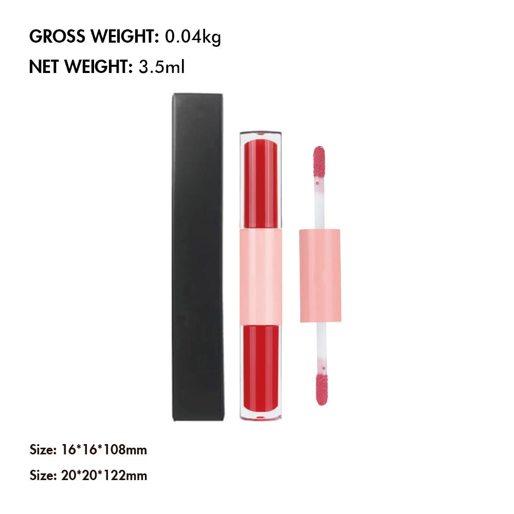12 Colors 2 In 1 Moisturizing Mirror Lip Glaze Matte Non-stick Liquid Lipstick