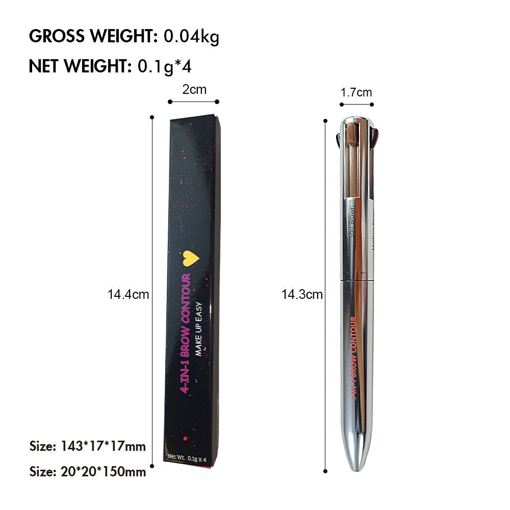 4-IN-1 BROW CONTOUR /Black/Dark brown/Medium brown/Soft brown