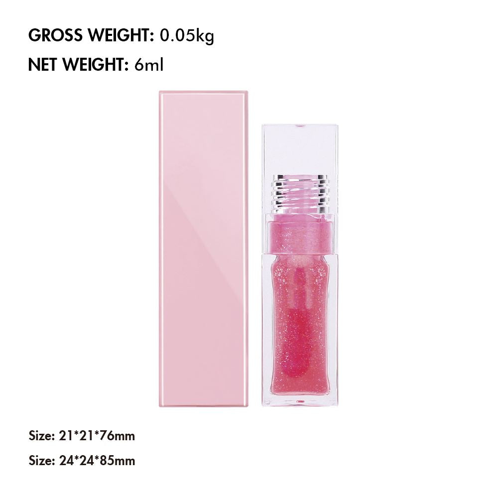 7-Color Transparent Square Tube Lip Oil