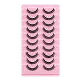 10 Pairs Of False Eyelashes Thick/Curly/Soft