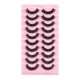 10 Pairs Of False Eyelashes Thick/Curly/Soft