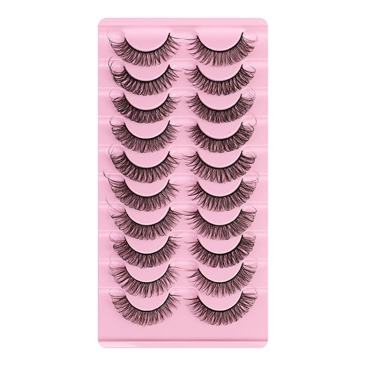 10 Pairs Of False Eyelashes Thick/Curly/Soft