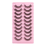 10 Pairs Of False Eyelashes Thick/Curly/Soft