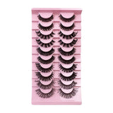 10 pairs of false eyelashes thick/curly/soft