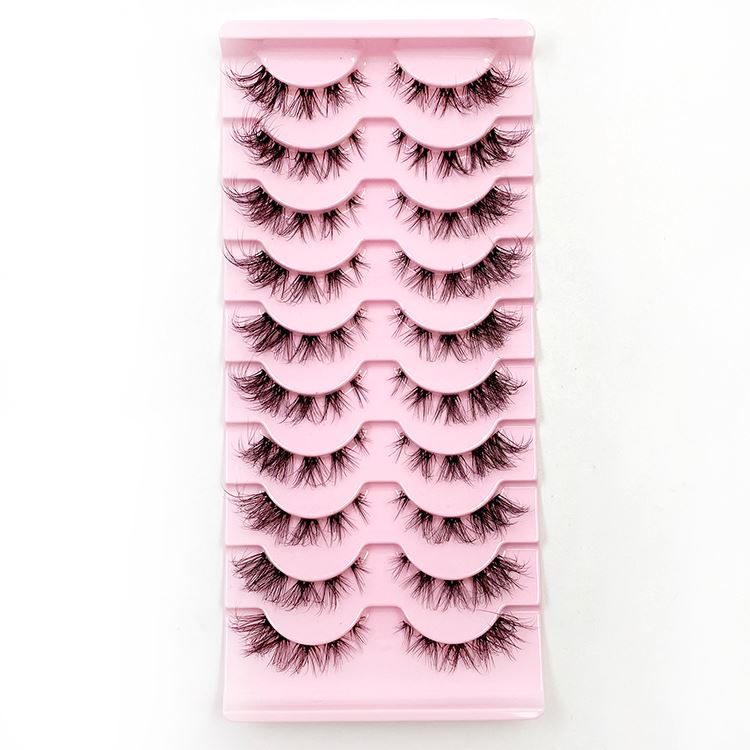 10 Pairs Of 5d Chemical Fiber Eyelashes Fluffy And Messy