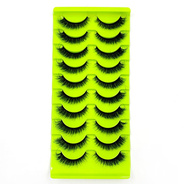 10 Pairs Of 5d Chemical Fiber Eyelashes Fluffy And Messy