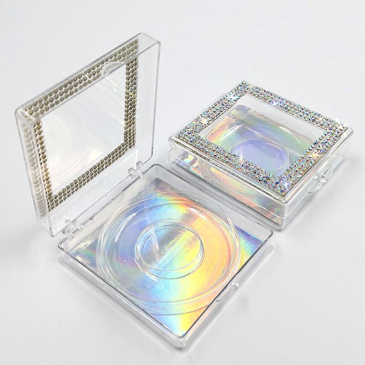 Diamond eyelash box without eyelashes /square eyelash box packaging