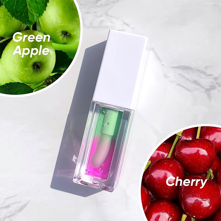 Two-color botanical fruit transparent lip oil