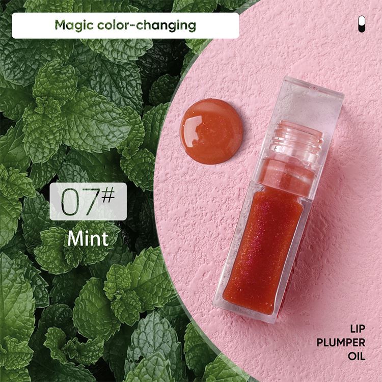 7-Color Transparent Square Tube Lip Oil