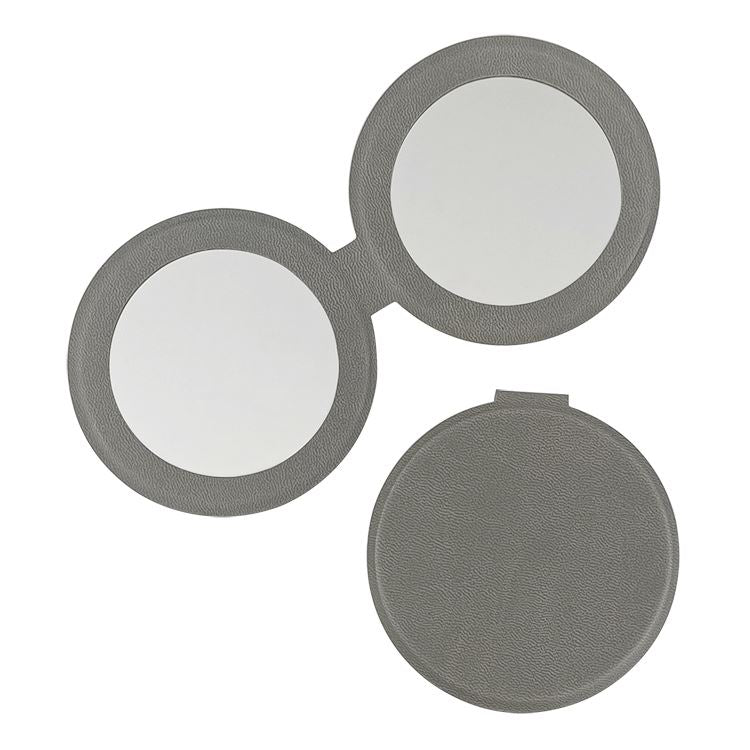 4-color round PU leather double-sided magnetic folding makeup mirror