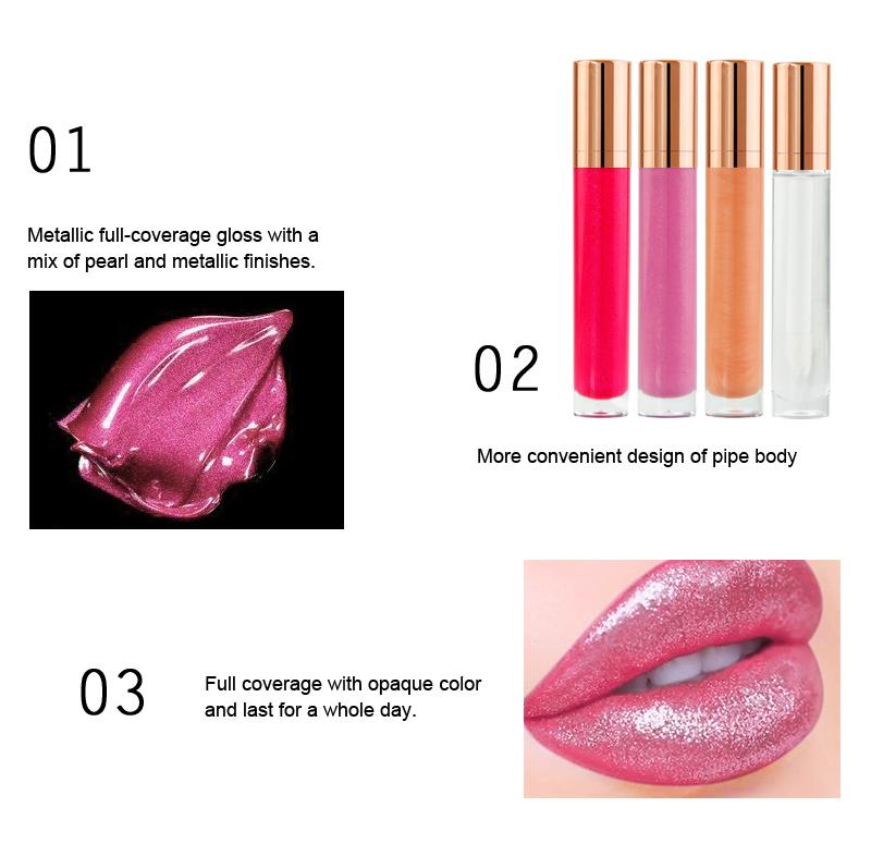 7 Colors Gold Lid Round Tube Lip Glosses