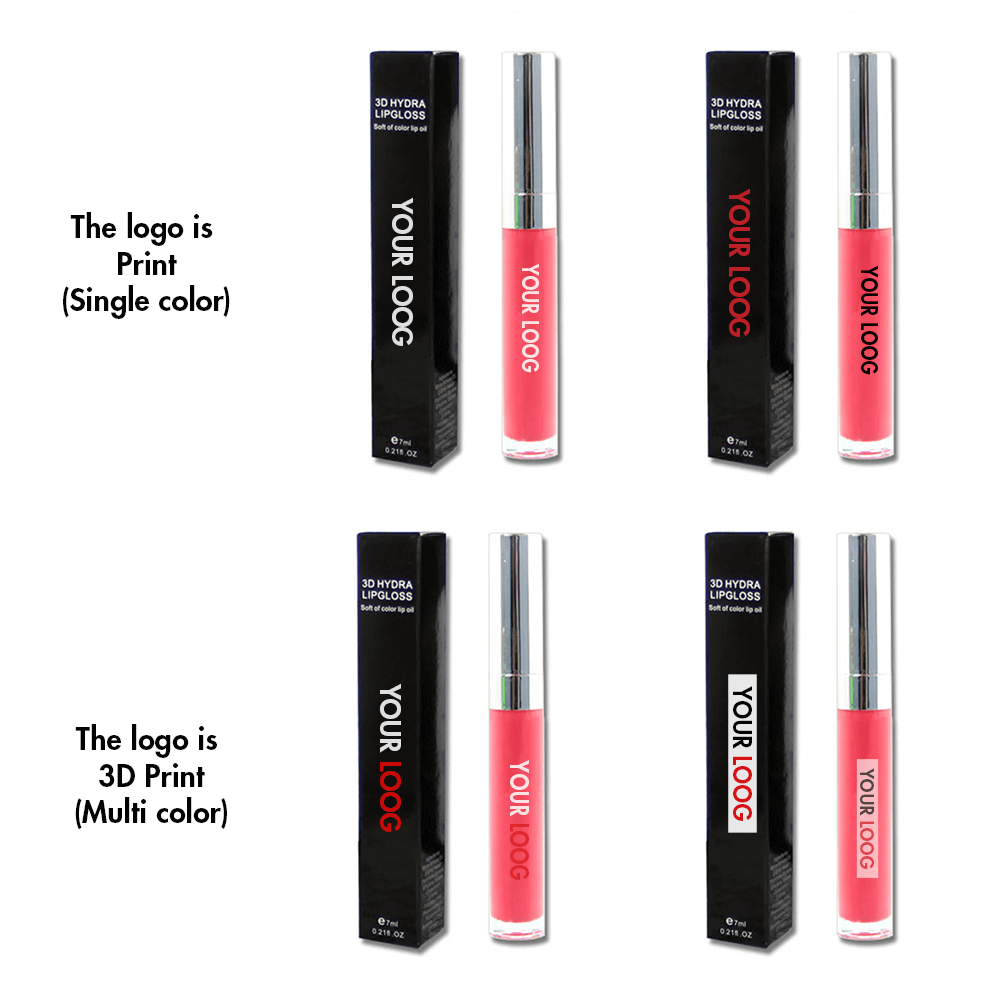 Brillos labiales de tubo redondo con tapa plateada de 5 colores