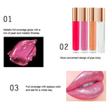7 Colors Gold Lid Round Tube Lip Glosses