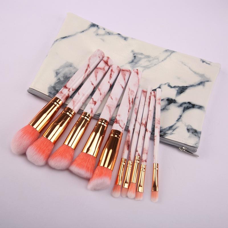 10pcs marble brushes(with bag) - MSmakeupoem.com