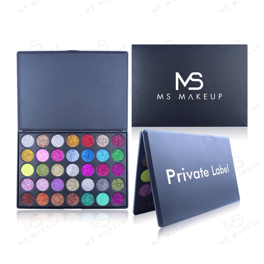 35 Colors Glitter Eyeshadow Palette - MSmakeupoem.com