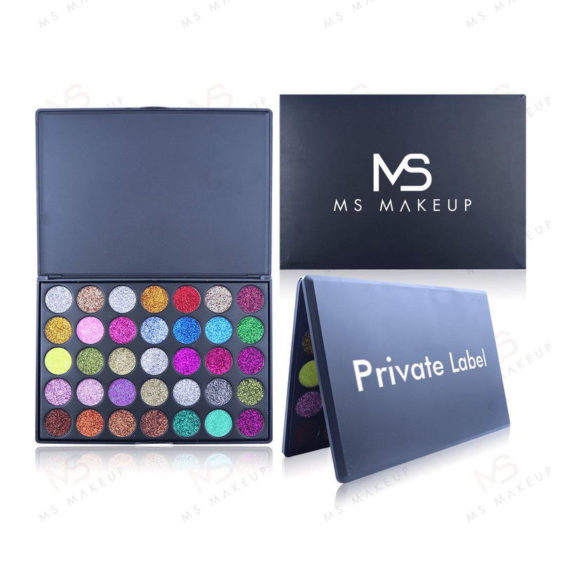35 Colors Glitter Eyeshadow Palette - MSmakeupoem.com