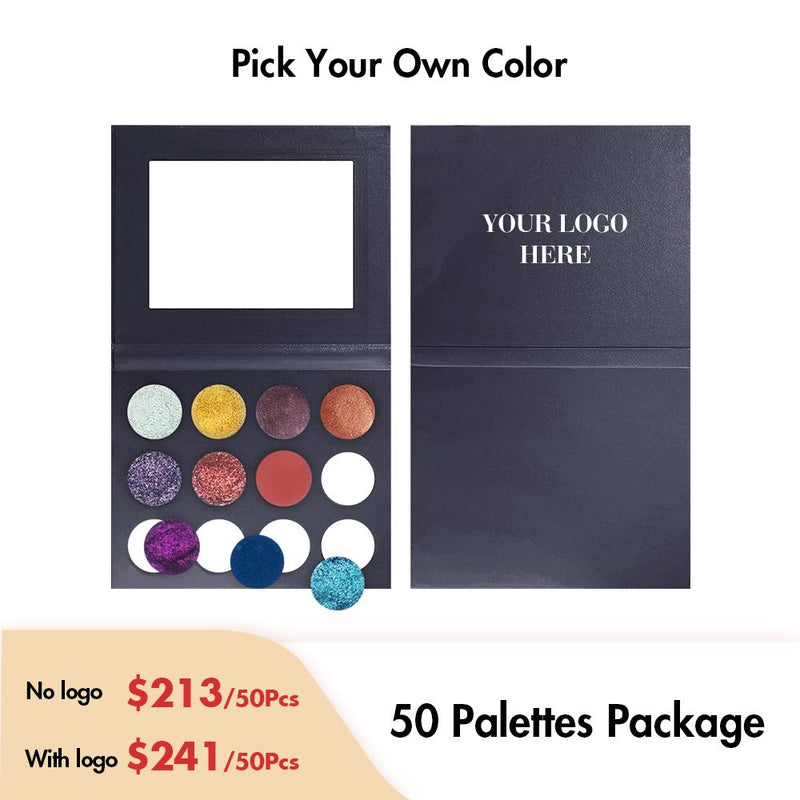 Paleta de sombras de ojos personalizada de 12 colores【50 piezas】